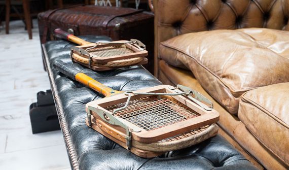 Restored Tennis Racket & Press