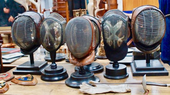 French Wire Fencing Mask With Stand (SOLD)