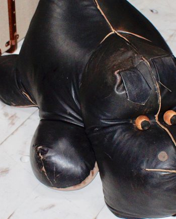 1970's French Leather Child's Hippo Bean Bag (SOLD)