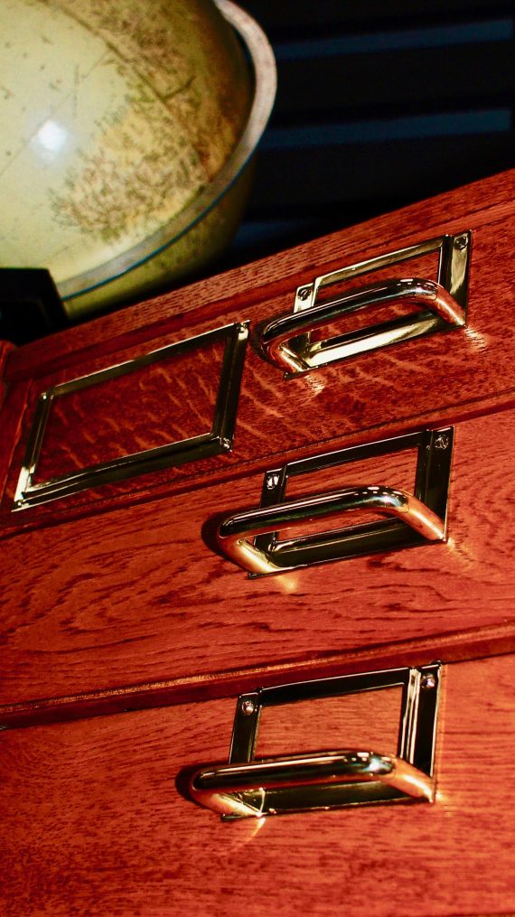 1961 Oak London Patent Office Haberdashery Filing Cabinet (SOLD)