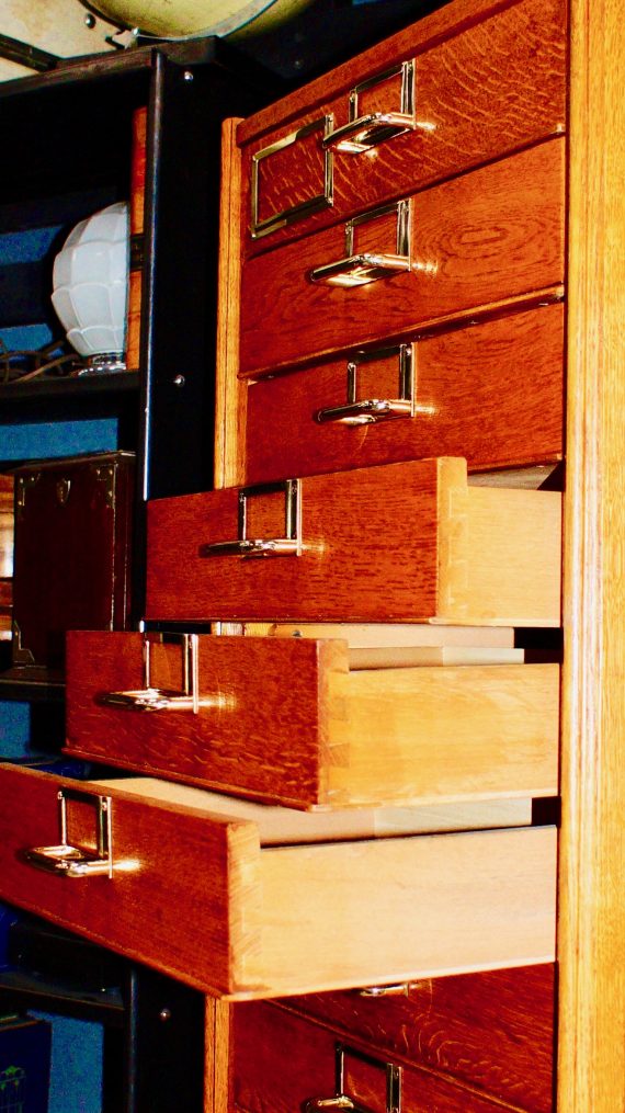 1961 Oak London Patent Office Haberdashery Filing Cabinet (SOLD)