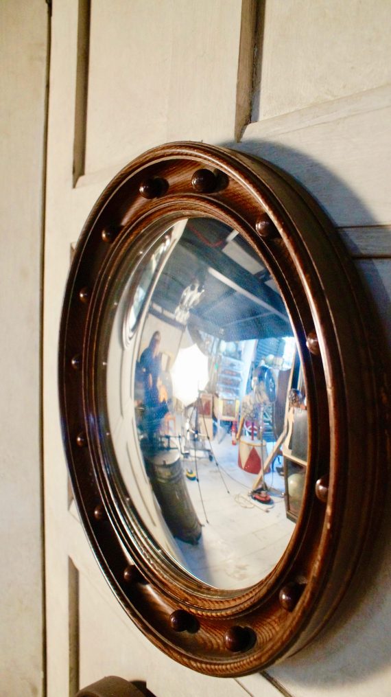 Edwardian Oak Framed Convex Mirror (SOLD)
