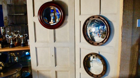 Edwardian Oak Framed Convex Mirror (SOLD)