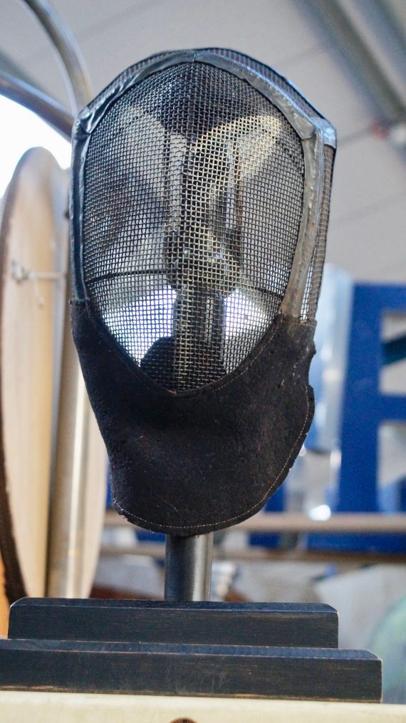 French Wire Fencing Mask With Stand (SOLD)