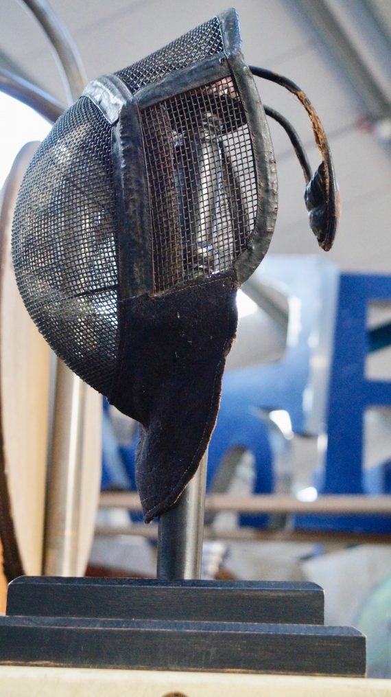 French Wire Fencing Mask With Stand (SOLD)