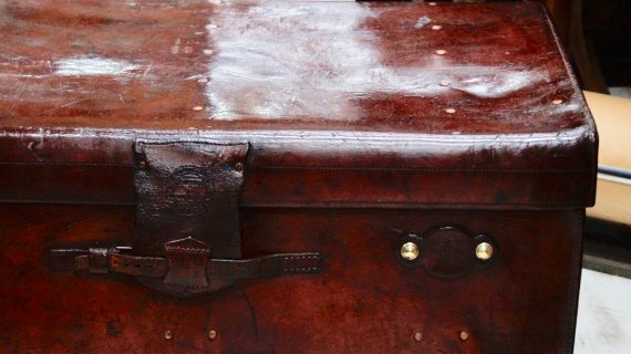 Superb Extra Large Finnegan's of Manchester Leather Boot Trunk (SOLD)
