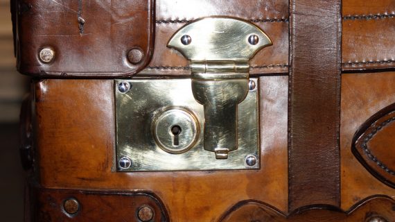 19th Century Full Leather Hide Travel Trunk (SOLD)