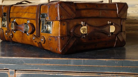 19th Century Full Leather Hide Travel Trunk (SOLD)