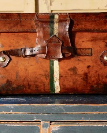 Large Full Leather Travel Trunk (SOLD)