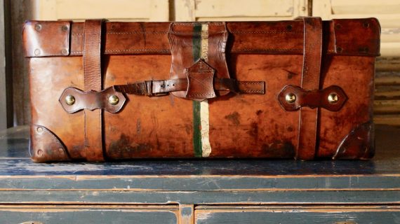 Large Full Leather Travel Trunk (SOLD)