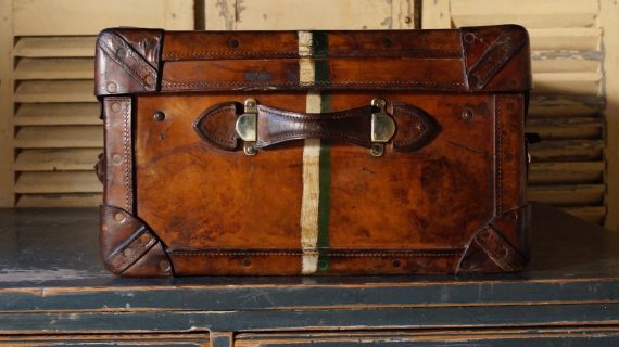 Large Full Leather Travel Trunk (SOLD)