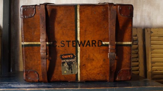 Large Full Leather Travel Trunk (SOLD)