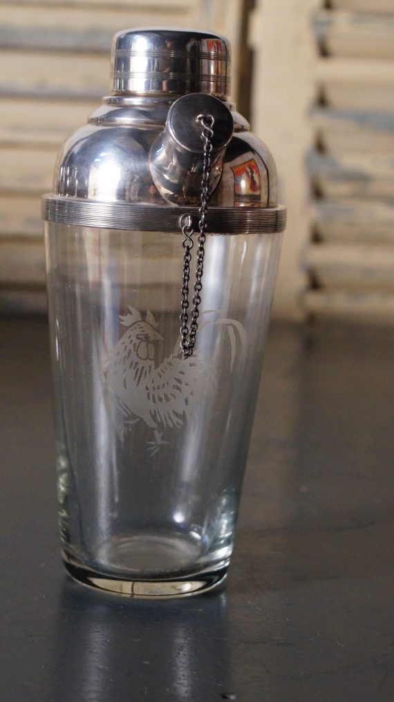 Art Deco Silver Plated Etched Cocktail Shaker