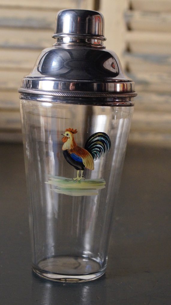 Art Deco Silver Plated & Glass Cocktail Shaker