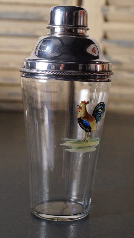Art Deco Silver Plated & Glass Cocktail Shaker