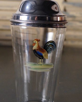 Art Deco Silver Plated & Glass Cocktail Shaker