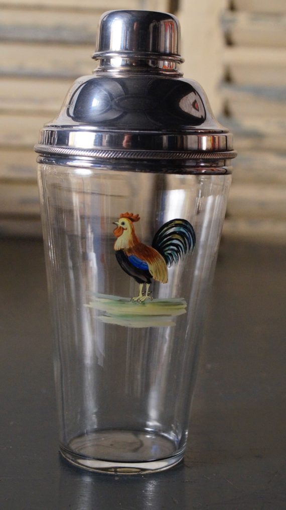 Art Deco Silver Plated & Glass Cocktail Shaker