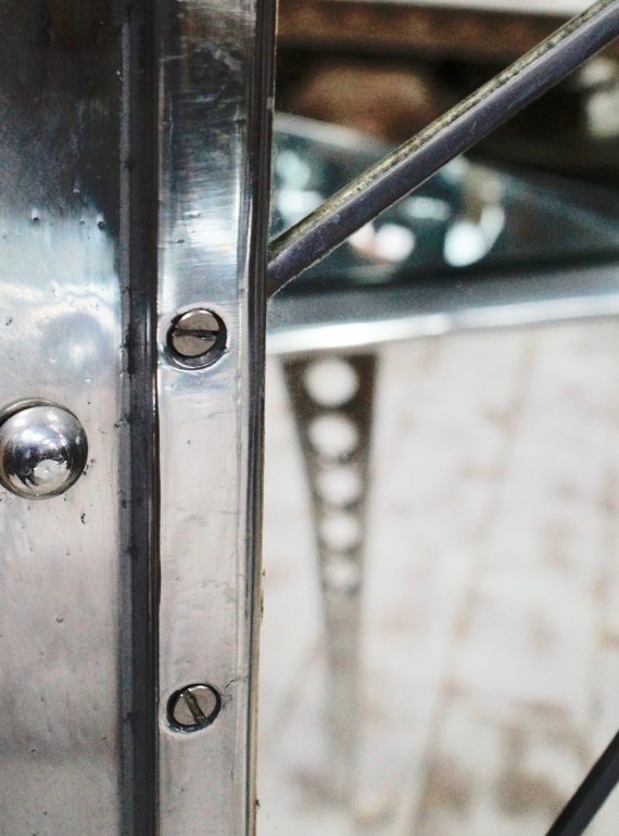 Art Deco Aluminium Tanker Porthole Mirror With Light