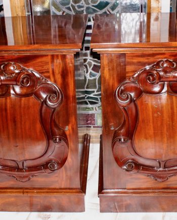 Victorian Mahogany Heraldic Cabinets