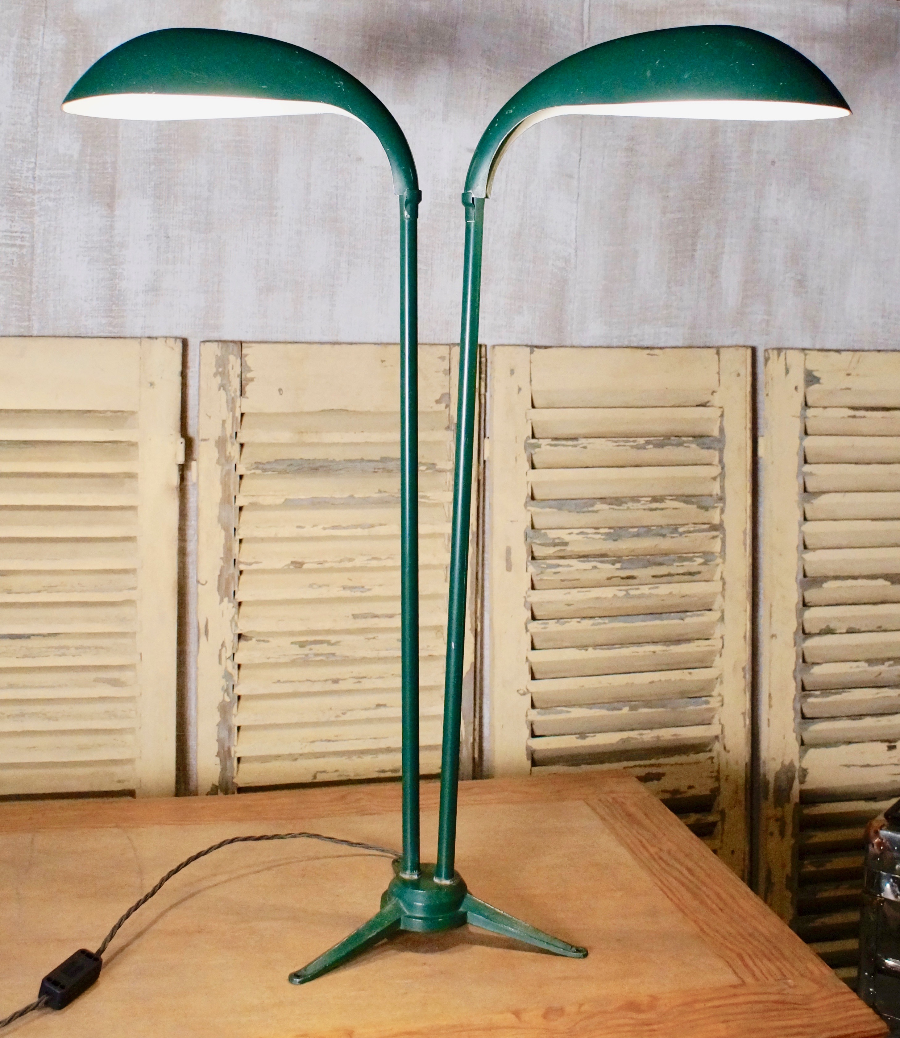1950 S French Double Arm Lita Table, Double Arm Table Lamp