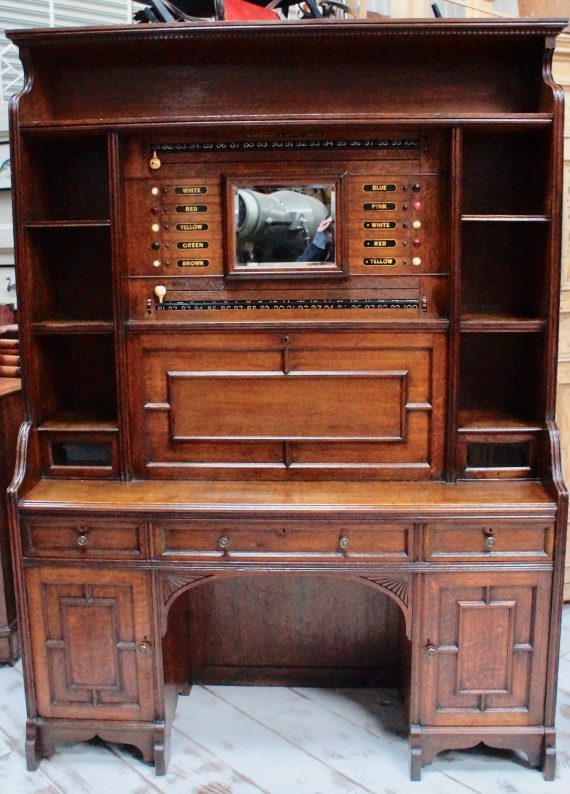 1900 Victorian Oak Billiards/Snooker Scoreboard Cabinet (SOLD)