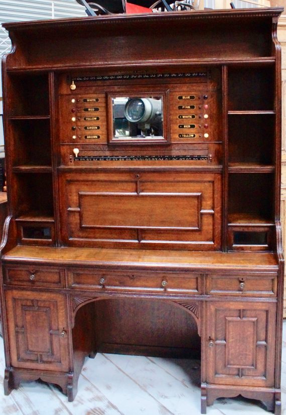 1900 Victorian Oak Billiards/Snooker Scoreboard Cabinet (SOLD)