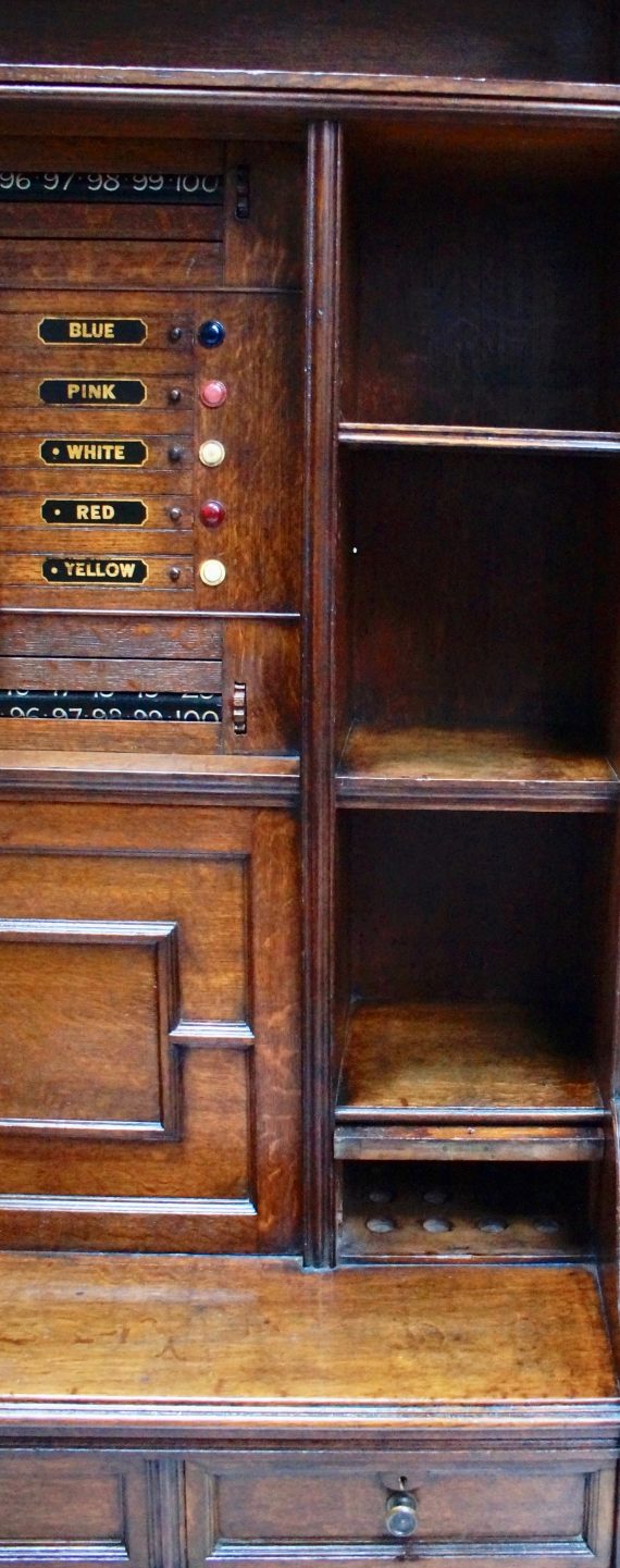 1900 Victorian Oak Billiards/Snooker Scoreboard Cabinet (SOLD)