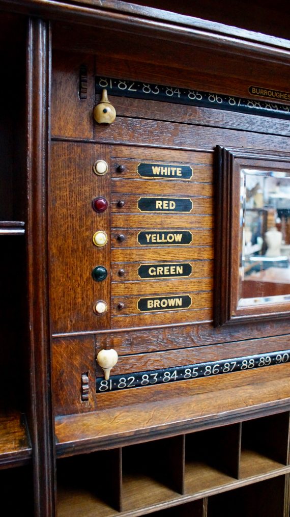 1900 Victorian Oak Billiards/Snooker Scoreboard Cabinet (SOLD)