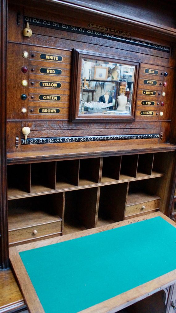 1900 Victorian Oak Billiards/Snooker Scoreboard Cabinet (SOLD)