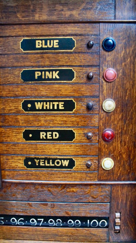 1900 Victorian Oak Billiards/Snooker Scoreboard Cabinet (SOLD)