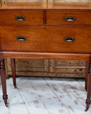 Mahogany Army And Navy Military Chest on Stand (SOLD)