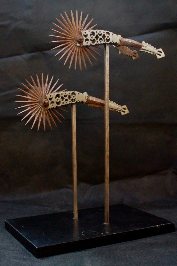 19th Century Spanish Colonial Spurs on Stand (SOLD)