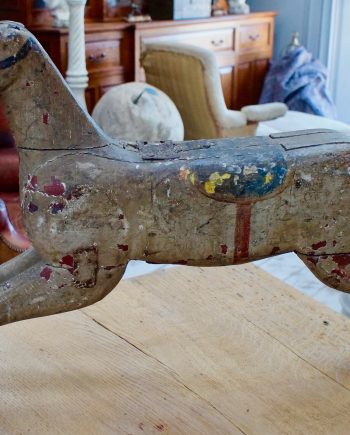 Georgian French Folk Art Wooden Carousel Horse