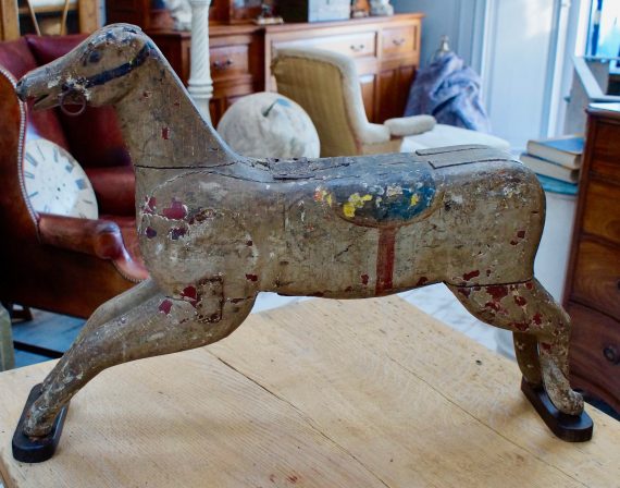 Georgian French Folk Art Wooden Carousel Horse