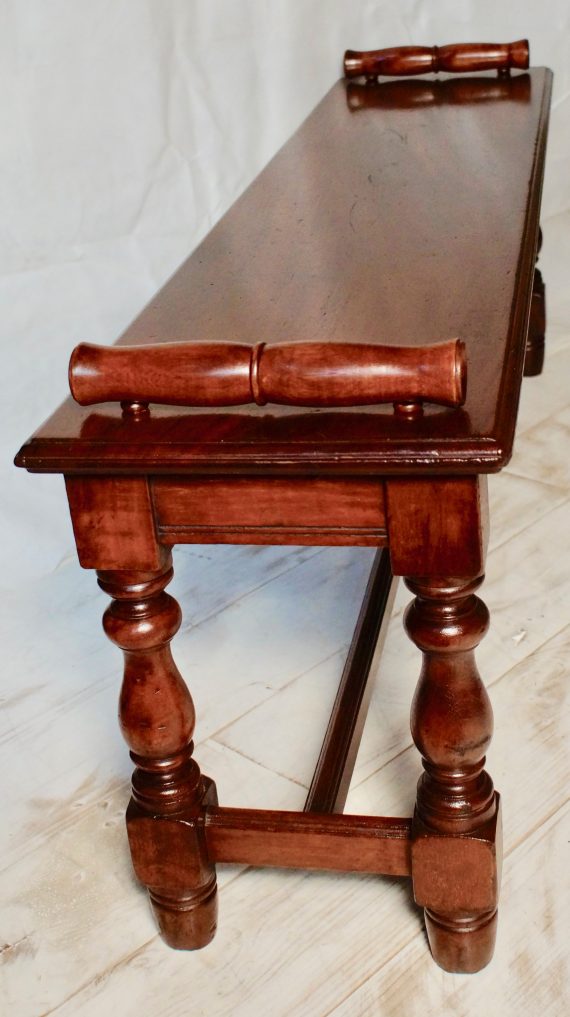 Victorian Walnut Scroll End Window Seat Hall Bench (SOLD)