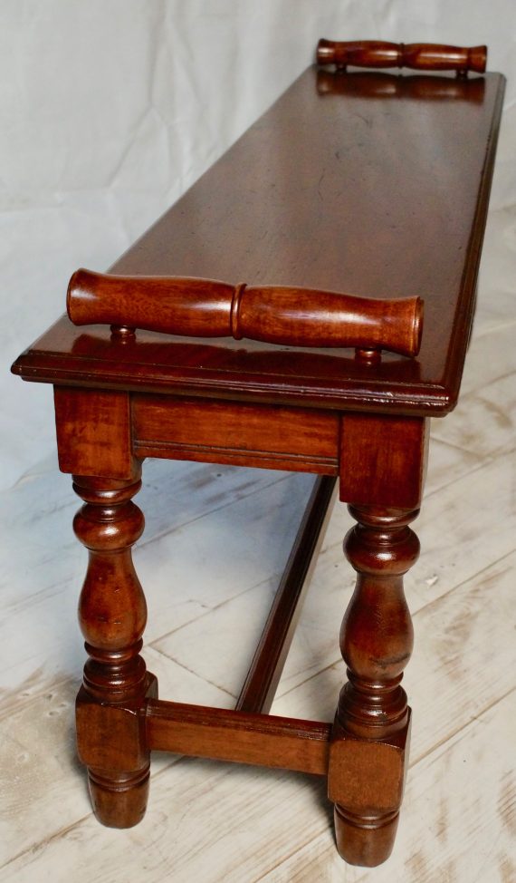 Victorian Walnut Scroll End Window Seat Hall Bench (SOLD)