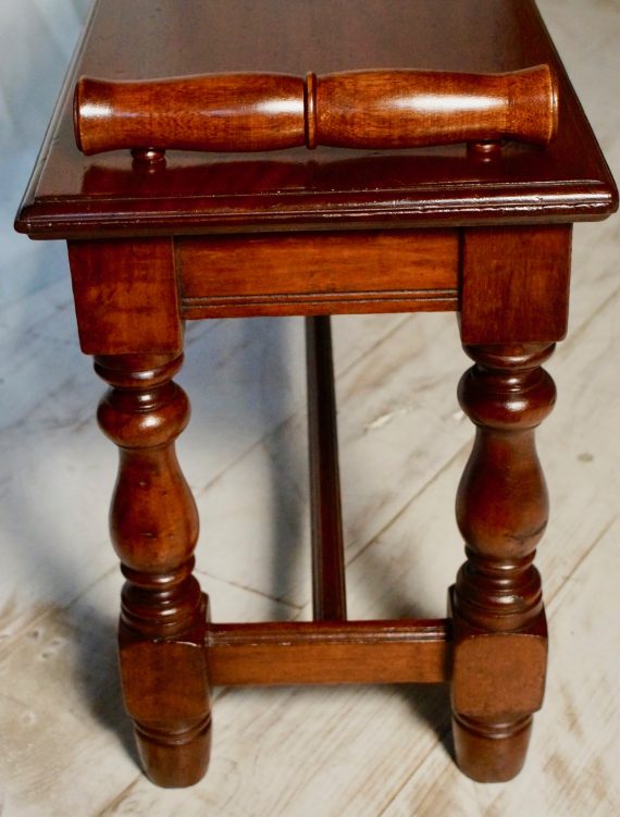 Victorian Walnut Scroll End Window Seat Hall Bench (SOLD)