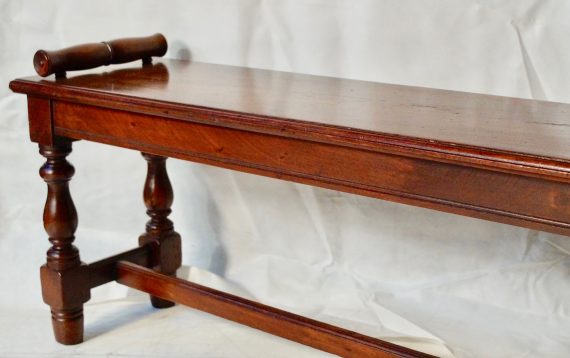 Victorian Walnut Scroll End Window Seat Hall Bench (SOLD)