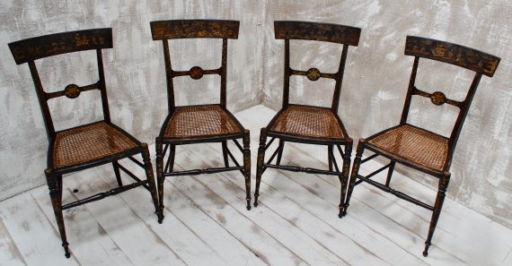 18th Century Chinoiserie Ebonised Music Chairs (SOLD)