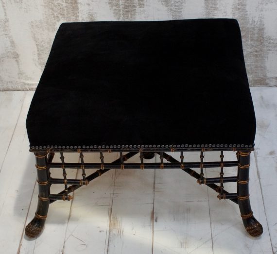 Large English Regency Period Faux Bamboo Stool (SOLD)