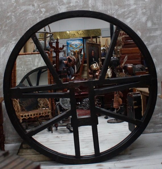19th Century Gothic Bell Wheel Mirror