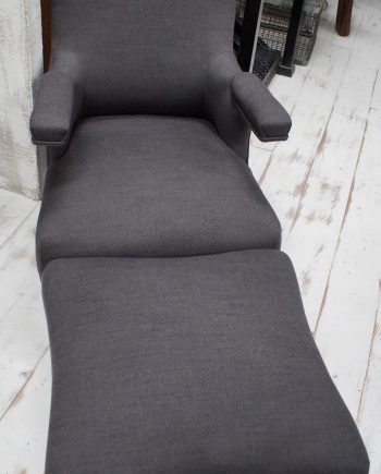 A Rare French Napoleon III Mechanical Reading Chair and Foot Stool