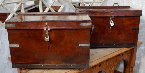 Rare Military Leather Mule Trunk C1900 (SOLD)