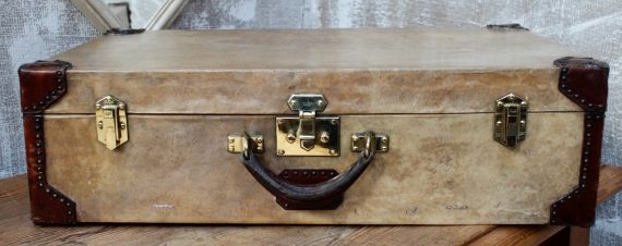 Vintage Hermes Vellum and Leather Suitcase (SOLD)