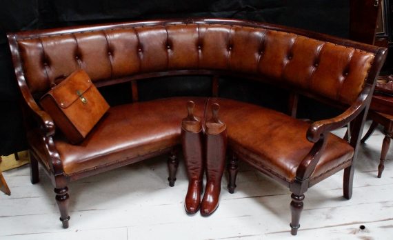 Rare George III Leather Corner Bench (SOLD)