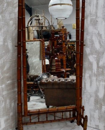 French Full Length Faux Bamboo Cheval Mirror (SOLD)
