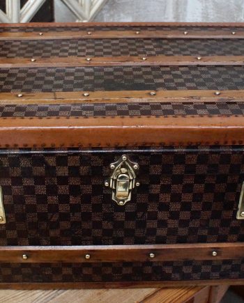 1900 Damier Style Cabin Trunk By Malles & Marmottes Collonge Paris (SOLD)