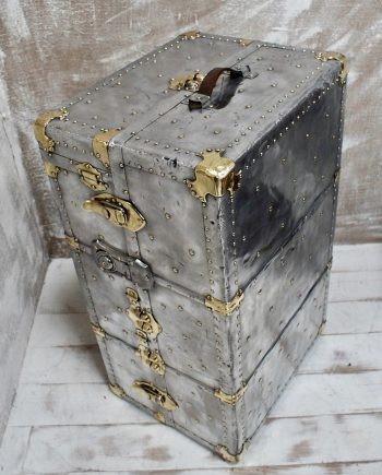 Rare Aluminium Travel Wardrobe With Brass Detailing (SOLD)