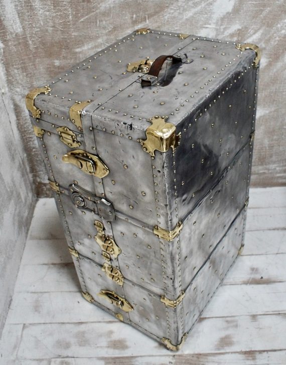 Rare Aluminium Travel Wardrobe With Brass Detailing (SOLD)