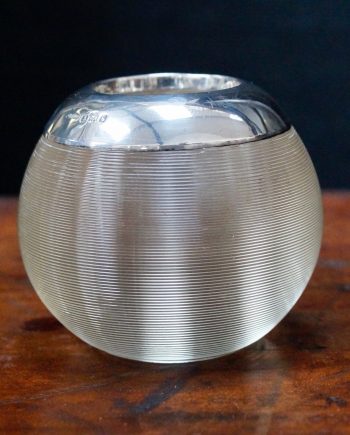 Victorian Silver & Glass Match Striker
